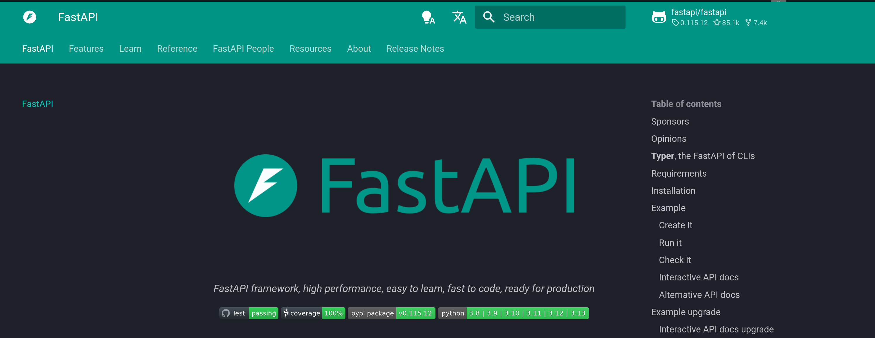 FastAPI documentation